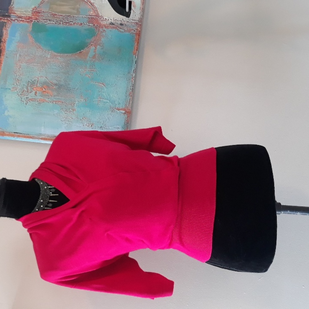 Vintage Fine Feathers/ Pink Cardigan Sweater/ Short Sleeve